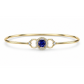 Sapphire Circle Diamond Gold Bangle - product view