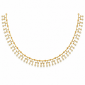 Beaded Bar Fringe Diamond Necklace - front view