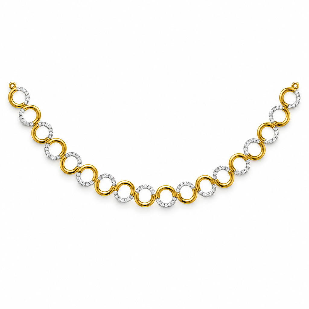 Alternating Circle Diamond Necklace - front view