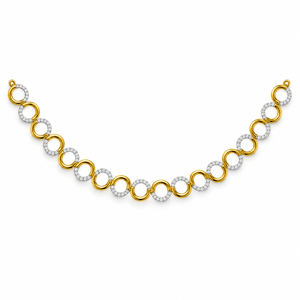 Alternating Circle Diamond Necklace - front view