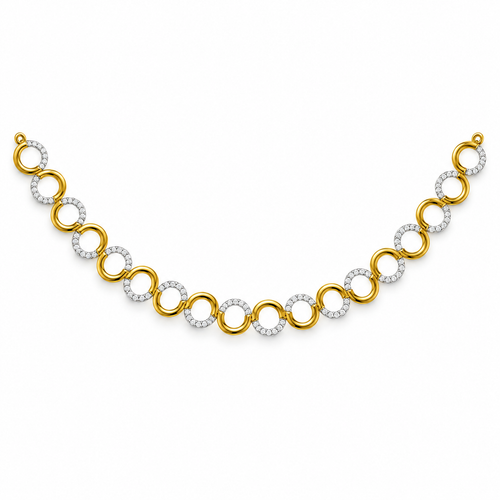 Alternating Circle Diamond Necklace - front view