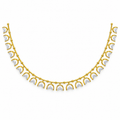 Crescent Fan Diamond Necklace - front view