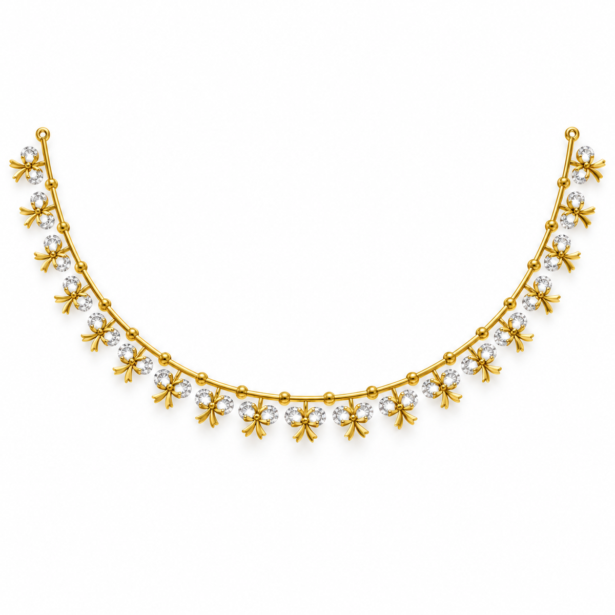 Bow Blossom Diamond Necklace - front view