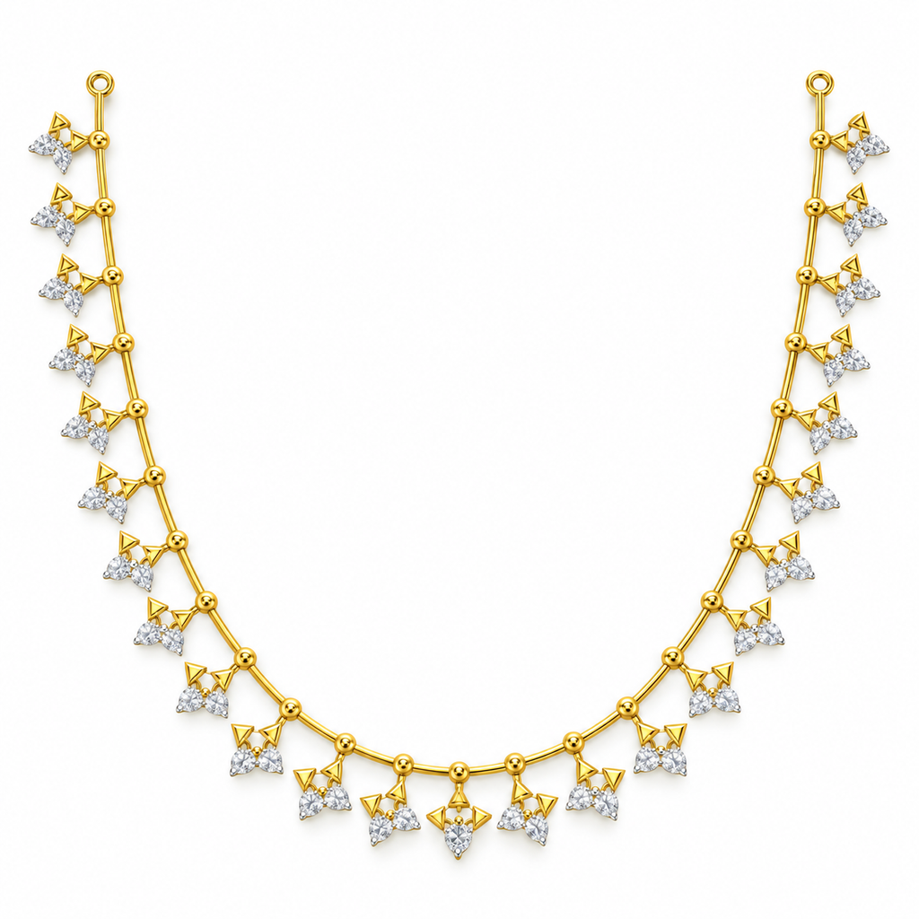 Butterfly Drop Diamond Necklace - front view