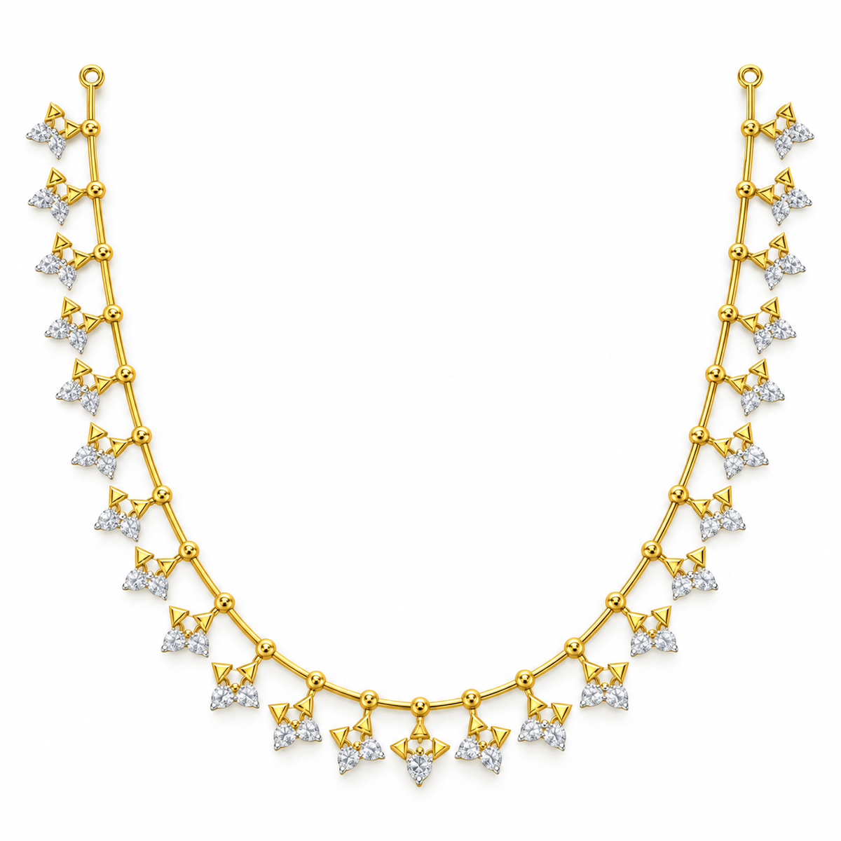 Butterfly Drop Diamond Necklace - front view