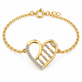 Open Heart Lattice Diamond Bracelet - product view