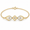Floral Teardrop Diamond Bracelet - product view