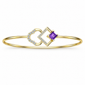Violet Heart Geometry Diamond Bangle - product view