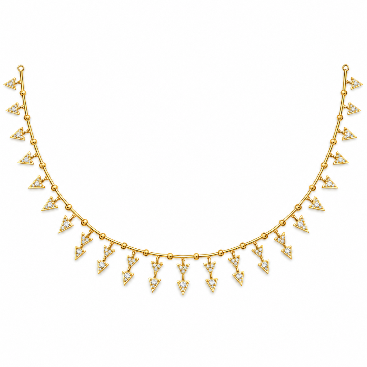 Triangle Charm Diamond Necklace - front view