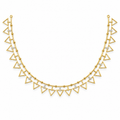 Open Triangle Fringe Gold Necklace - front view