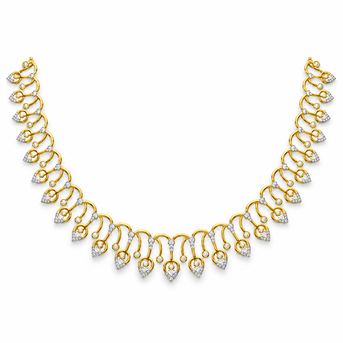 Peacock Teardrop Diamond Necklace - front view