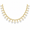 Triangle and Square Drop Diamond Necklace - front view