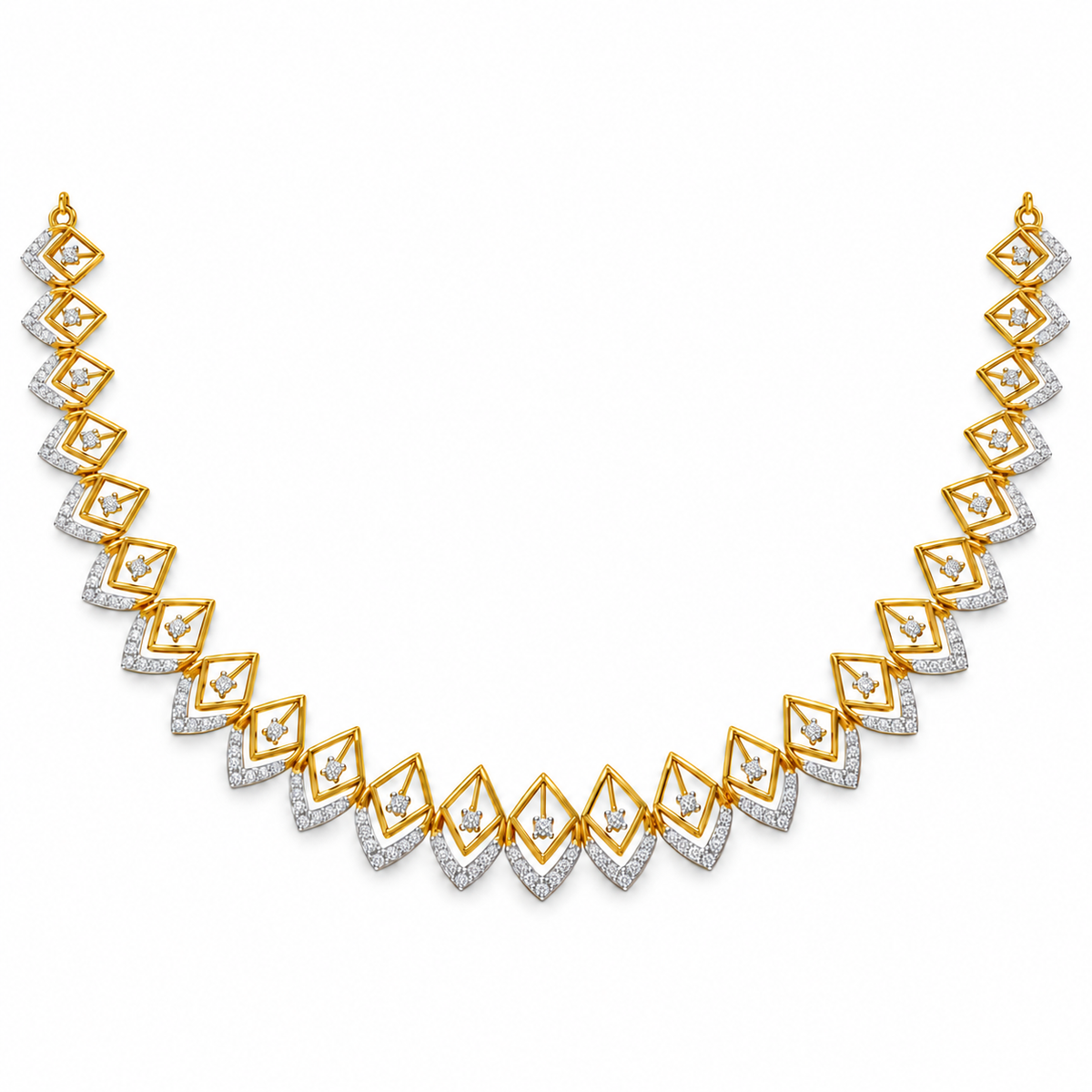 Double Kite Diamond Necklace - front view