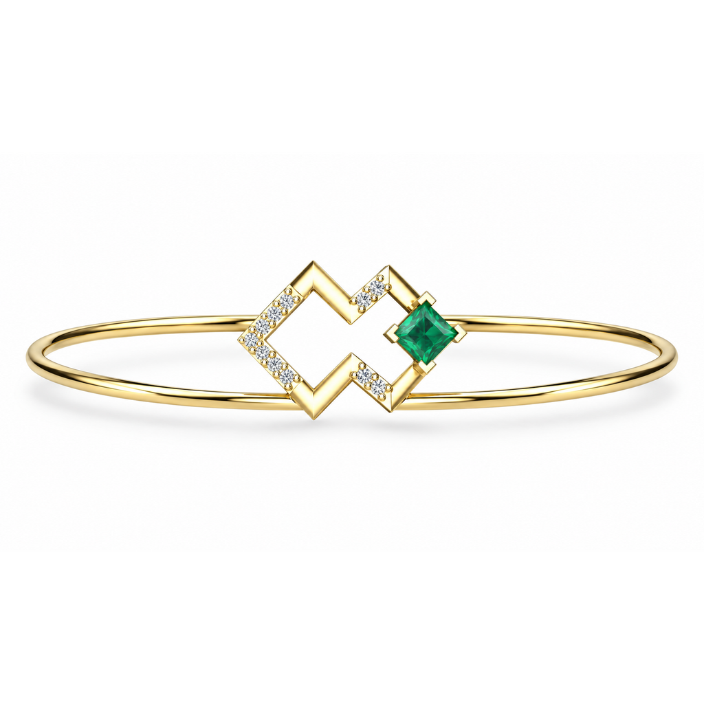 Verdant Double-Diamond Bangle - product view