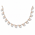 Rose Gold Open Heart Diamond Necklace - front view