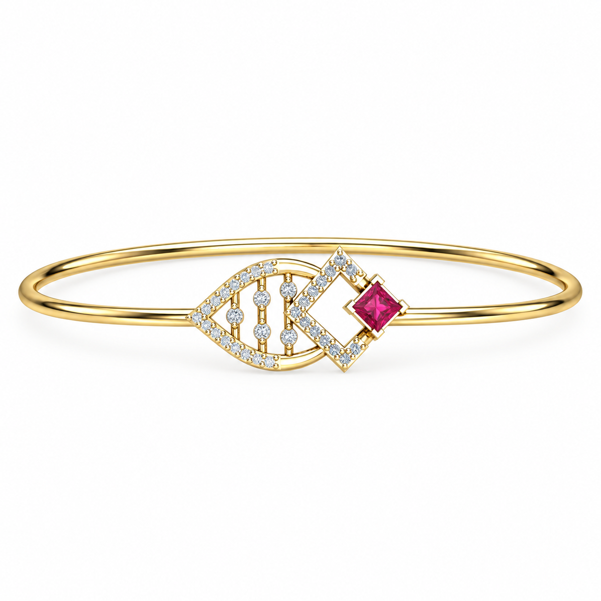 Blush Geometric Lattice Bangle - product view