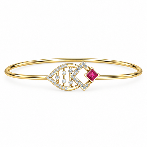 Blush Geometric Lattice Bangle - product view