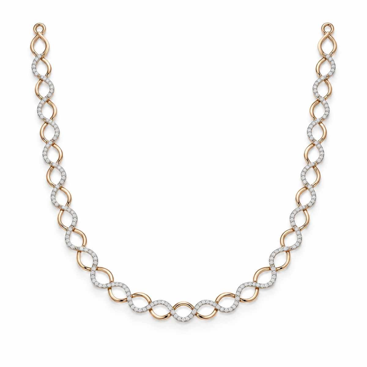 Infinity Twist Diamond Necklace - front view