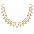 Botanical Leaf Fringe Diamond Necklace - front view