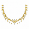 Marquise Leaf Cascade Diamond Necklace - front view