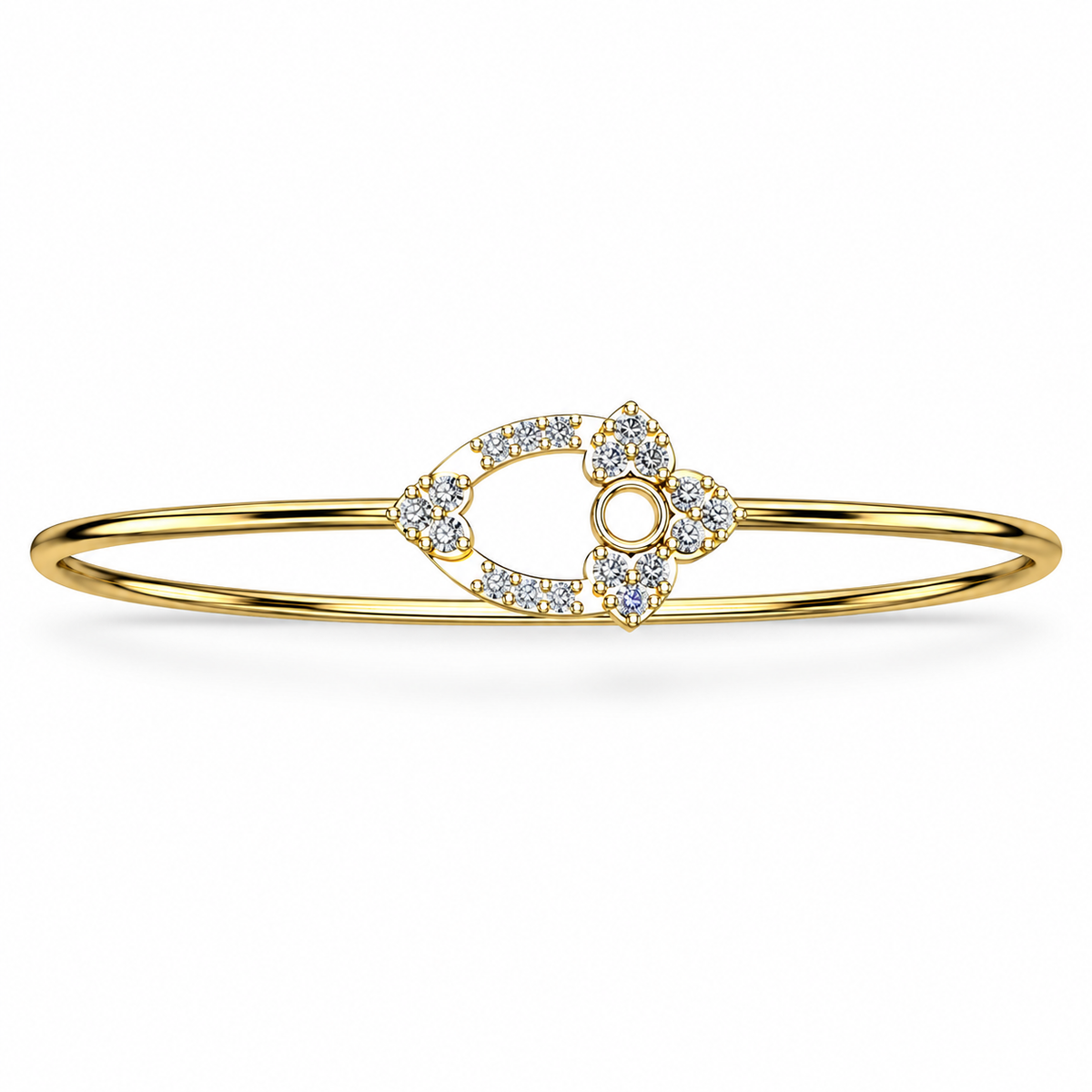 Floral Orbit Diamond Bangle - product view