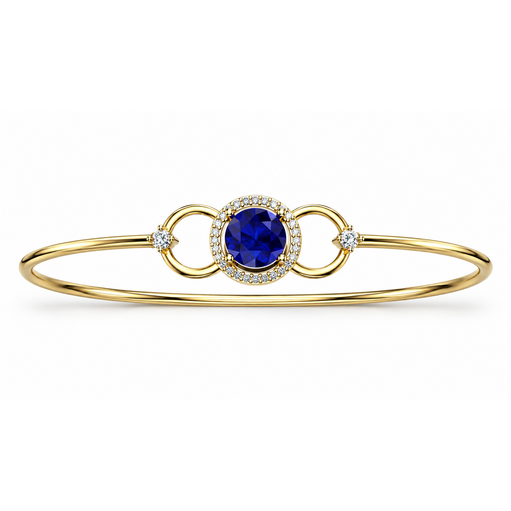 Royal Blue Halo Circle Bangle - product view