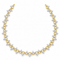 Marquise Cluster Link Diamond Necklace - front view
