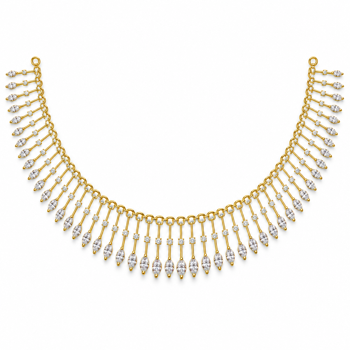 Marquise Tassel Diamond Necklace - front view