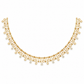 Circle Bar Charm Diamond Necklace - front view