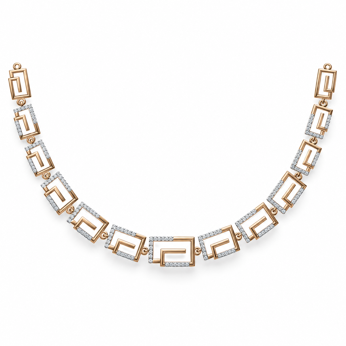 Art Deco Maze Diamond Necklace - front view