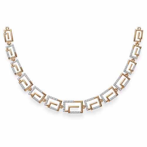 Art Deco Maze Diamond Necklace - front view