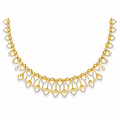 Double Teardrop Scroll Diamond Necklace - front view