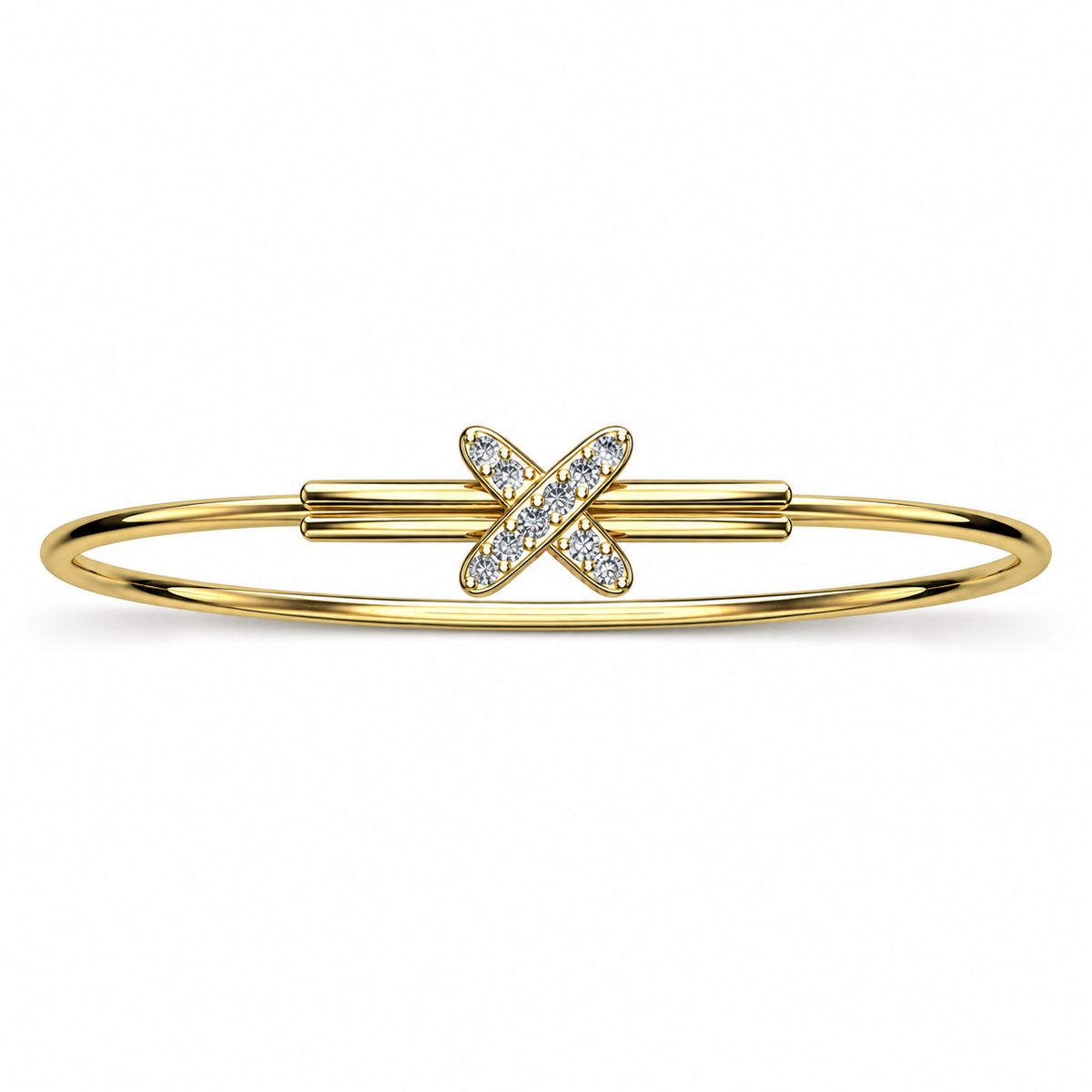 Crossover Diamond Ribbon Bangle - product view