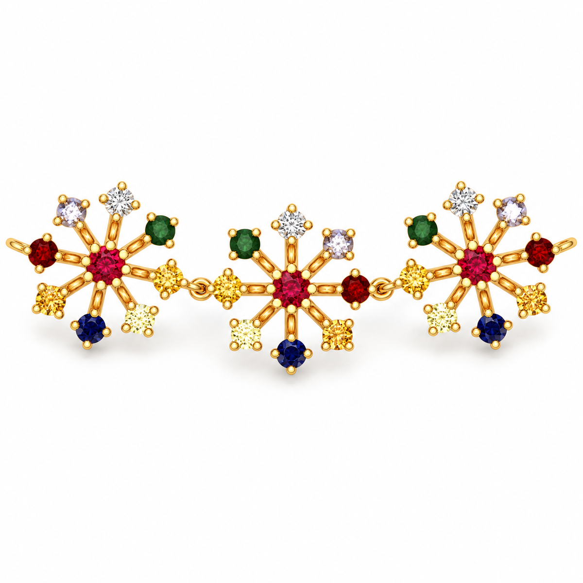Multicolor Firework Gem Necklace - front view