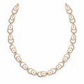 Floating Heart Loop Diamond Necklace - front view