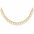 Two-Tone Leaf Fringe Diamond Necklace - front view