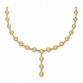 Bezel Solitaire Y-Drop Necklace - front view