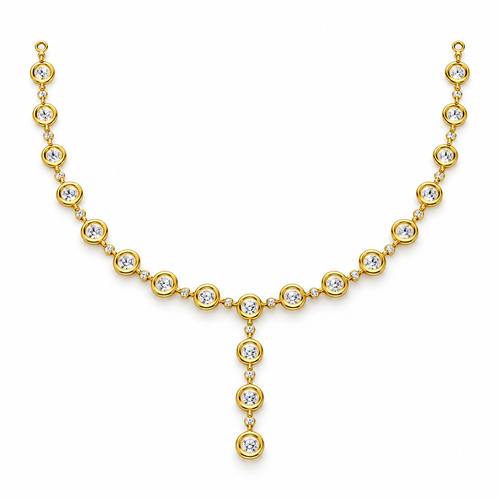 Bezel Solitaire Y-Drop Necklace - front view