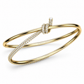 Sculptural Knot Diamond Bangle - product view