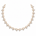 Swirl Loop Diamond Necklace - front view