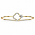 Floral Open-Square Diamond Bangle - product view