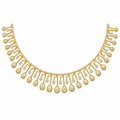 Teardrop Harp Fringe Diamond Necklace - front view