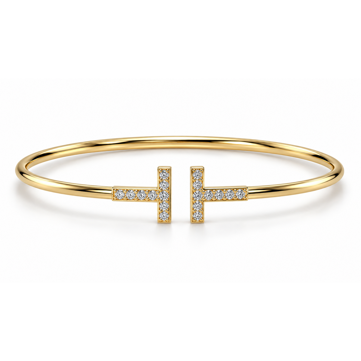Parallel Bar Diamond Bangle - angled product view
