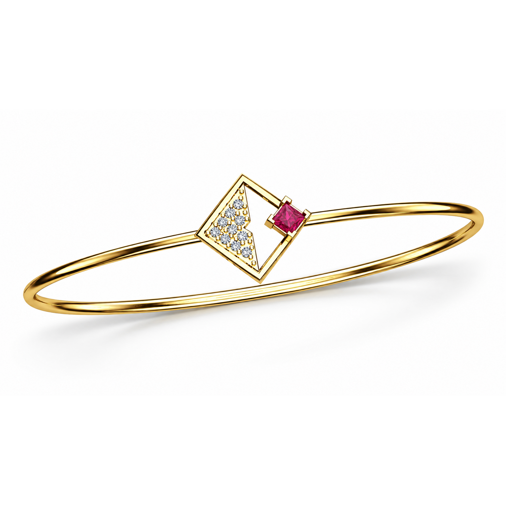 Blush Diamond Kite Bangle - angled product view