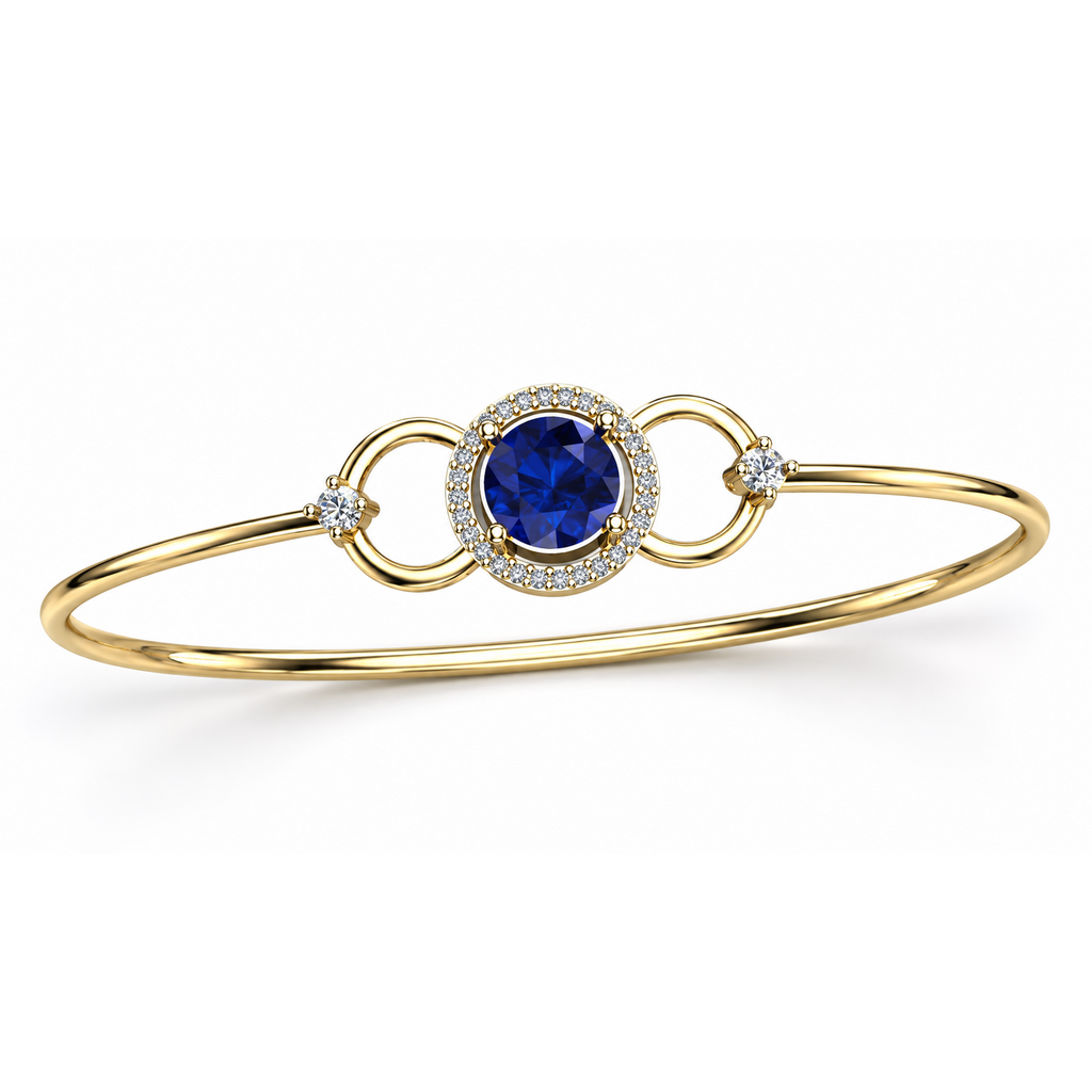 Royal Blue Halo Circle Bangle - angled product view