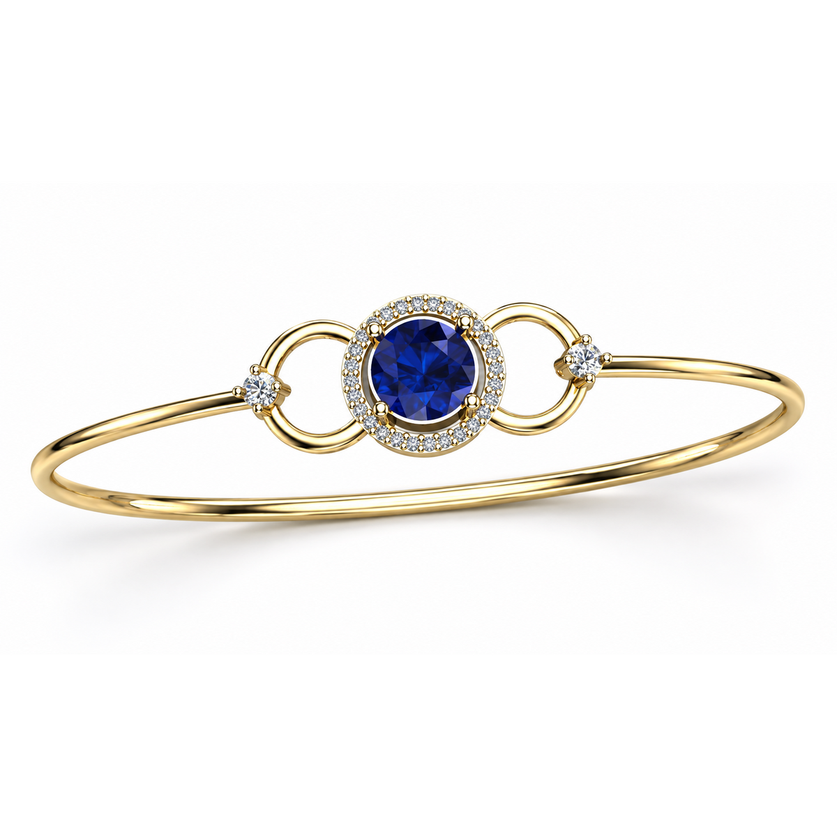 Royal Blue Halo Circle Bangle - angled product view