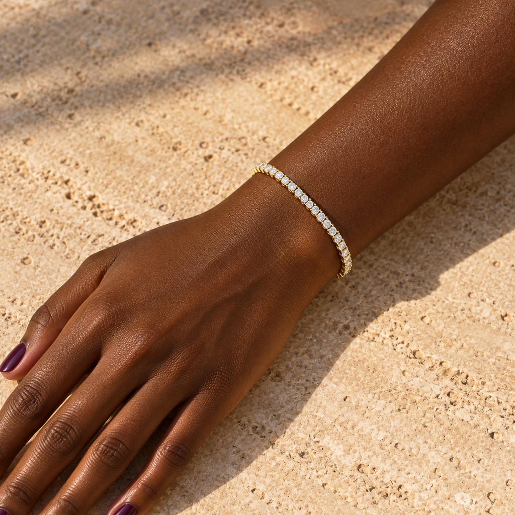 Classic Diamond Tennis Bracelet - worn view 1