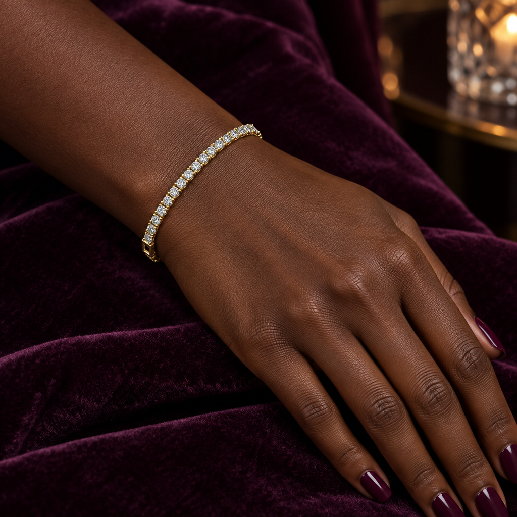Classic Diamond Tennis Bracelet - worn view 2