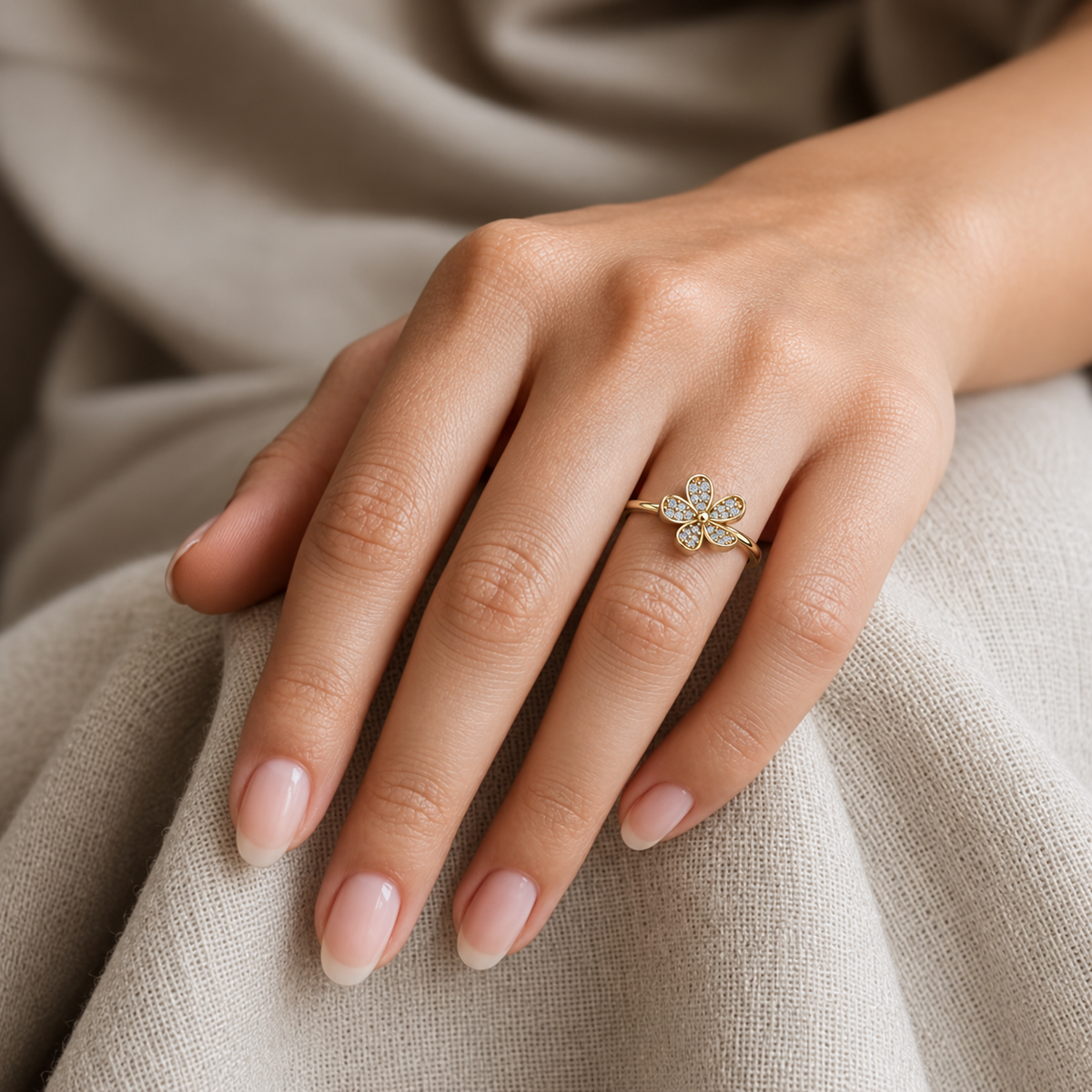 Petite Five-Petal Flower Ring - 1.png