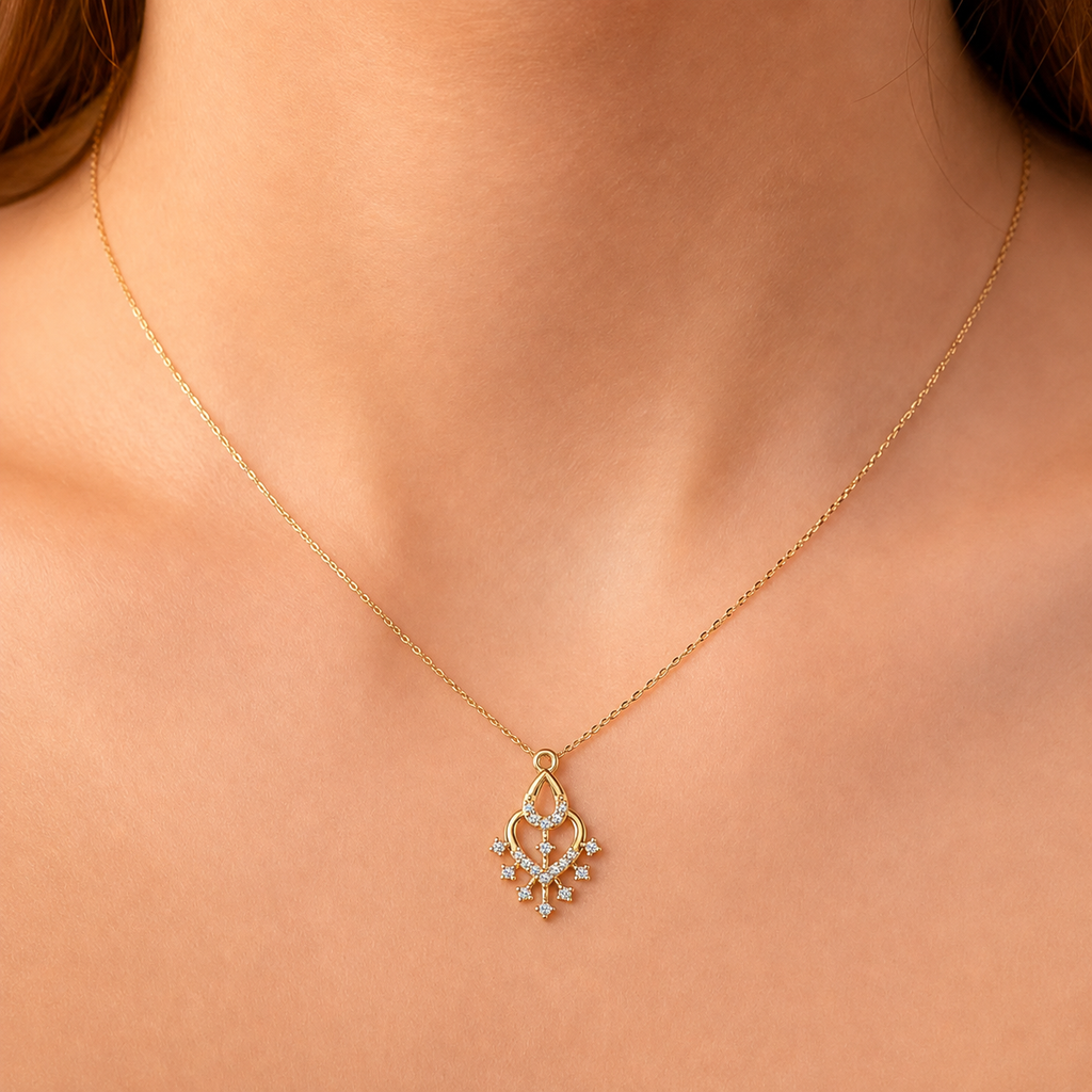 Regal Heart Fringe Diamond Pendant